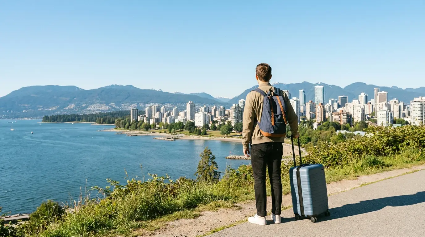 Visitor enjoying the Vancouver skyline